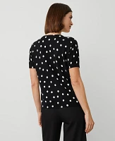 Ann Taylor Dotted Sweater T-Shirt Black Women's