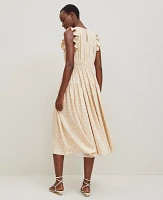 Ann Taylor Petaled Ruffle Midi Dress Sands Edge Women's