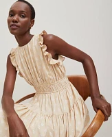 Ann Taylor Petaled Ruffle Midi Dress Sands Edge Women's
