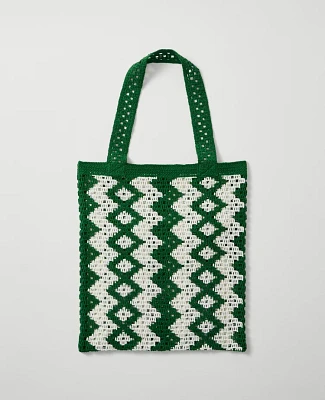 Ann Taylor Crochet Tote Bag White Women's