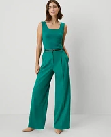 Ann Taylor The Tall Pleated Wide-Leg Pant Shady Glade Women's