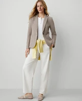 Ann Taylor The Petite Hutton Blazer Brushed Rib Knit Moon Rock Heather Women's