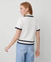Ann Taylor Petite Tipped Fringe Button Top Size Small Winter White Women's