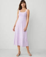 Ann Taylor Ribbed Strappy Midi Dress Pale Lilac Women's