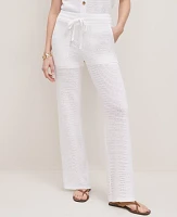 Ann Taylor Weekend Collection Mesh Sweater Pant White Women's