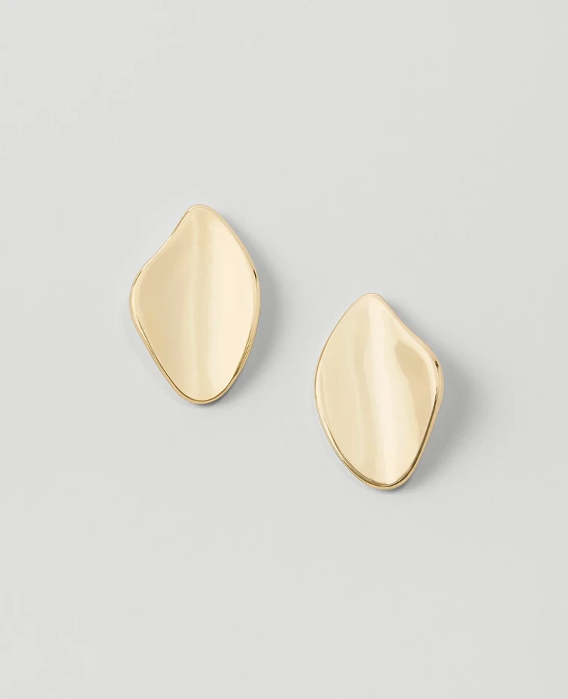 Ann Taylor Sculpted Stud Earrings Goldtone Women's