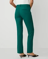 Ann Taylor The Straight Pant Textured Drape Fresh Evergreen Women's