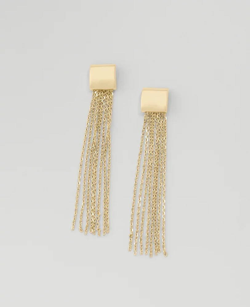 Ann Taylor Chain Dangle Earrings Goldtone Women's