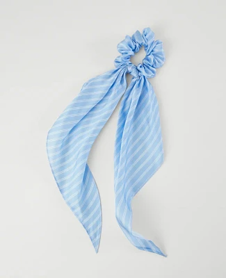 Ann Taylor Striped Silk Scrunchie Freesia Blue Women's