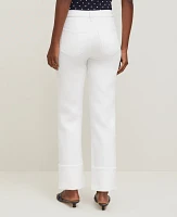 Ann Taylor The Petite Cuffed Straight Jean White Women's