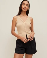 Ann Taylor Petite Button V-Neck Tank Top Women's