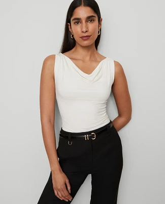 Ann Taylor Draped Cowl Neck Top Winter White Women's