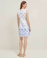 Ann Taylor Eyelet Sheath Dress Blue Women's
