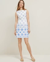 Ann Taylor Eyelet Sheath Dress Blue Women's