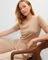 Ann Taylor Metallic Sweater T-Shirt Sands Edge Women's