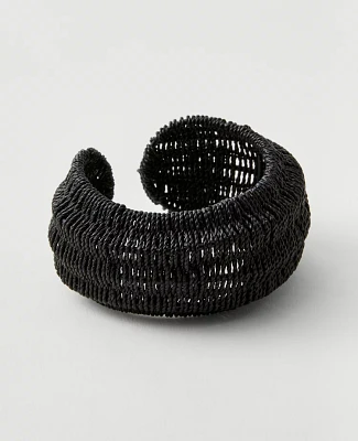 Ann Taylor Raffia Cuff Bracelet Black Women's