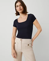 Ann Taylor Petite Square Neck T-Shirt Women's