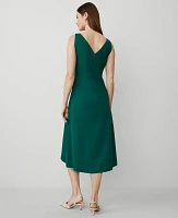 Ann Taylor The Boatneck Midi Dress Textured Drape Fresh Evergreen Women's