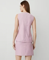 Ann Taylor The Long Crew Neck Vest Rosy Mauve Women's