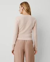 Ann Taylor Cashmere Tie-Waist Sweater Light Almond Women's