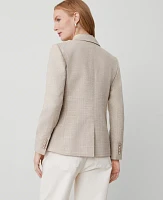 Ann Taylor The Hutton Blazer Shimmer Tweed Mixed Beige Women's