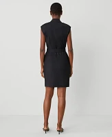 Ann Taylor Lapel Sheath Dress Black Women's