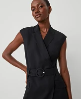 Ann Taylor Lapel Sheath Dress Black Women's