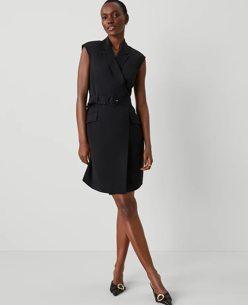 Ann Taylor Lapel Sheath Dress Black Women's