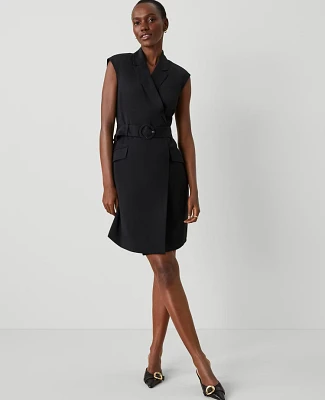 Ann Taylor Lapel Sheath Dress Black Women's