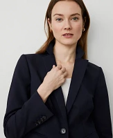 Ann Taylor The One-Button Blazer Stretch Cotton Women's