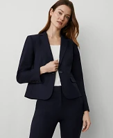 Ann Taylor The One-Button Blazer Stretch Cotton Women's