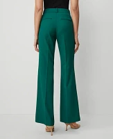 Ann Taylor The Flare Trouser Pant Textured Drape — Curvy Fit Fresh Evergreen Women's