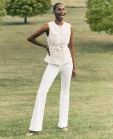 Ann Taylor The Petite Pull-On Flare Jean Size 16 White Women's