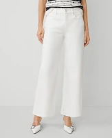 Ann Taylor The Petite Wide-Leg Crop Jean White Women's