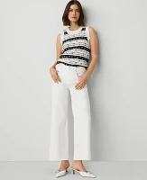 Ann Taylor The Petite Wide-Leg Crop Jean White Women's