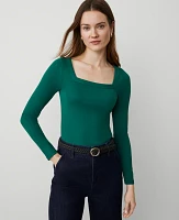 Ann Taylor Square Neck Top Fresh Evergreen Women's