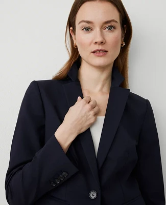 Ann Taylor The Petite One-Button Blazer Stretch Cotton Women's