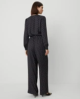 Ann Taylor Dotted Wrap Jumpsuit Black Women's