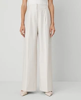 Ann Taylor The Petite Wide-Leg Pant Tan Texture Women's