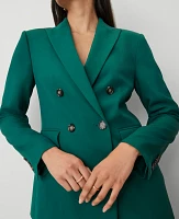 Ann Taylor The Petite Tailored Blazer Textured Drape Fresh Evergreen Women's