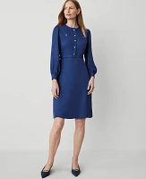 Ann Taylor Long-Sleeve Flare Dress Calm Shores Women's