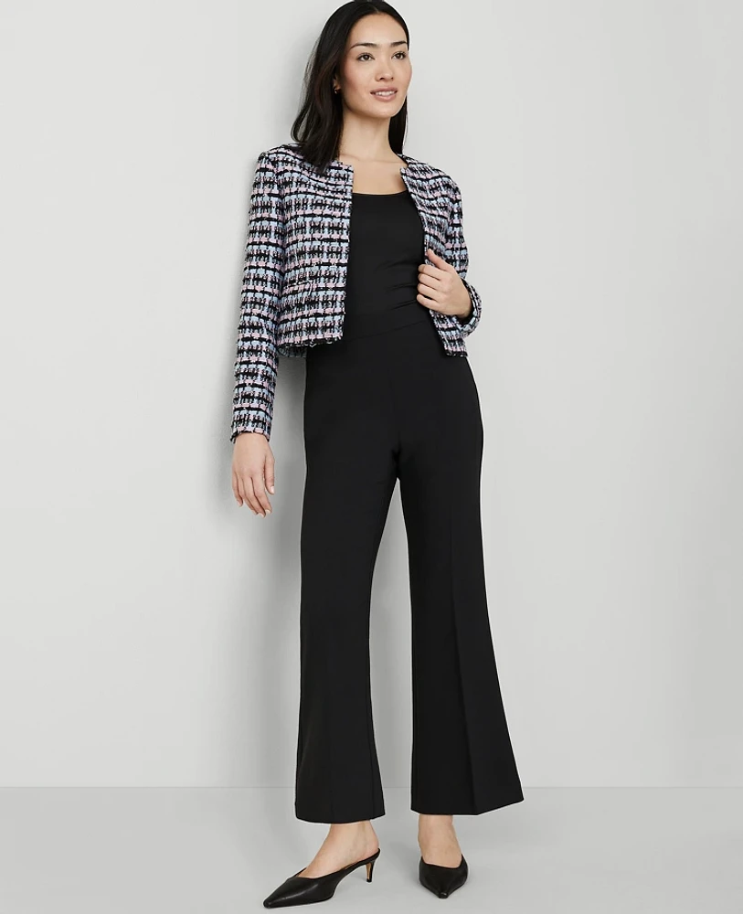 Ann Taylor The Petite Side-Zip Flare Pant Black Women's