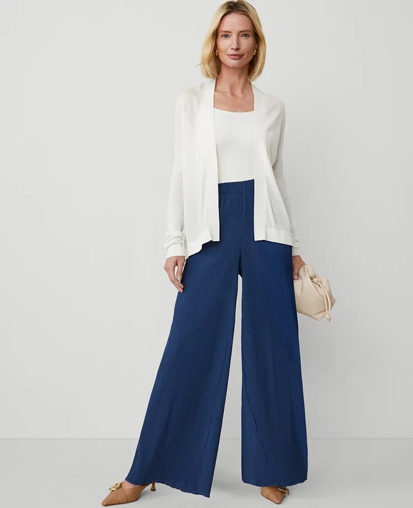 Ann Taylor The Petite Easy Wide-Leg Pant Calm Shores Women's