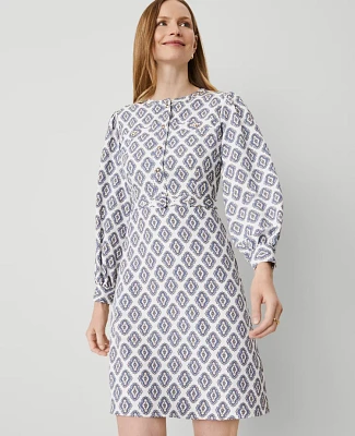 Ann Taylor Foulard Flare Dress Winter White Women's