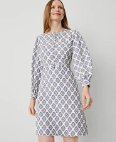 Ann Taylor Foulard Flare Dress Winter White Women's