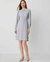 Ann Taylor Foulard Flare Dress Winter White Women's