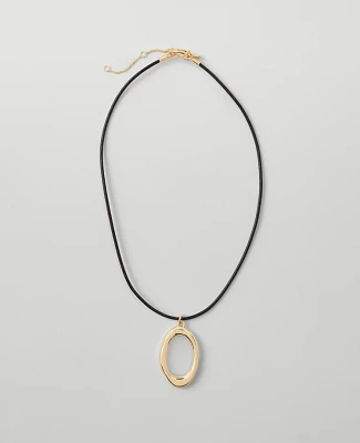 Ann Taylor Open Nugget Cord Necklace Goldtone Women's