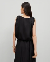Ann Taylor Bubble Hem Tank Top Black Women's