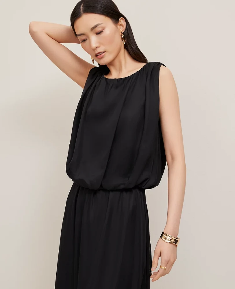 Ann Taylor Bubble Hem Tank Top Black Women's