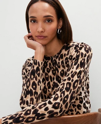 Ann Taylor Animal Print Cardigan _Black Women's